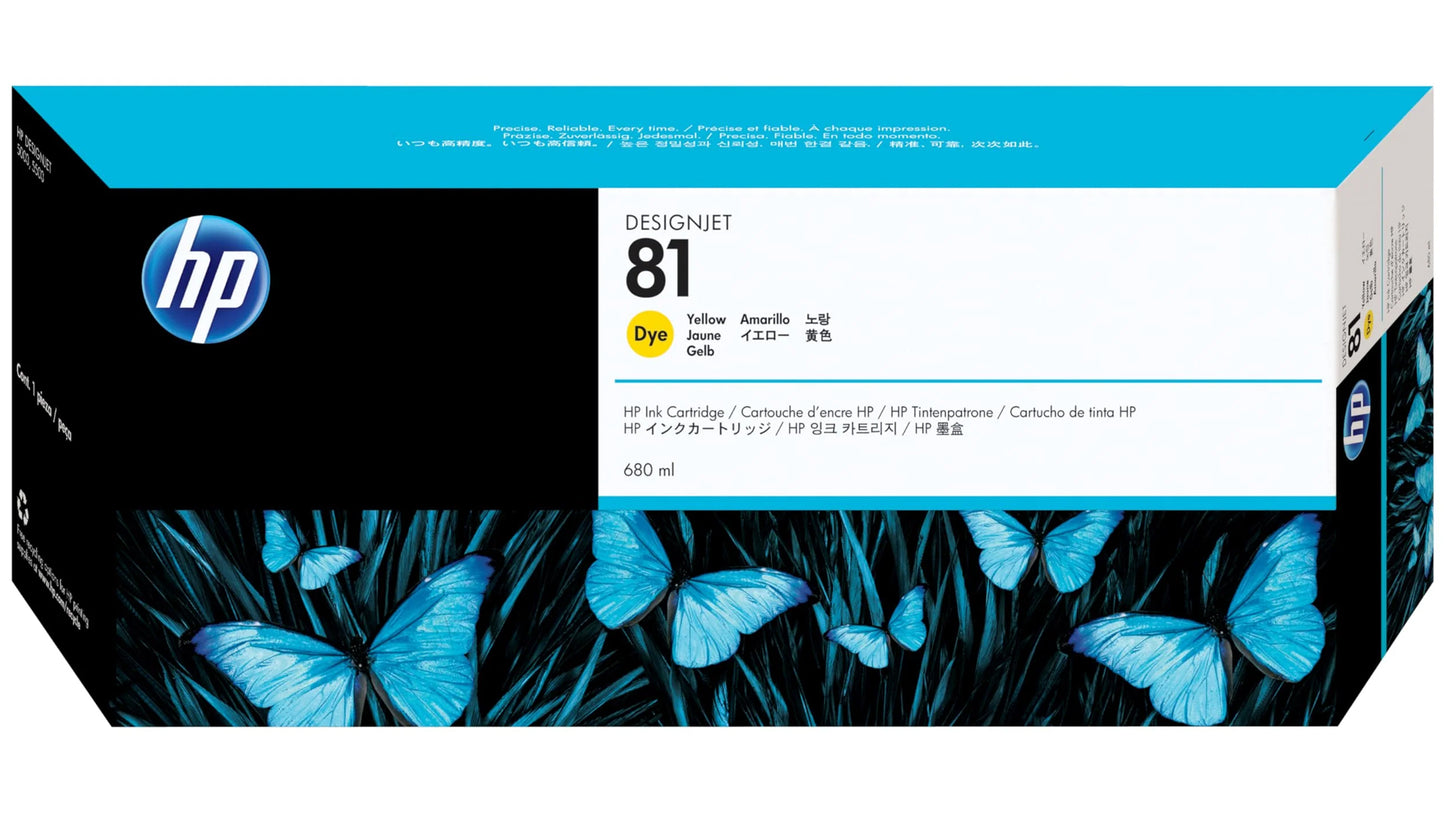 Original HP 81 (C4933A) Ink Cartridge Yellow Standard Yield