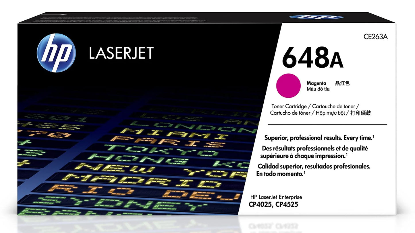 HP 648A Magenta Standard-Yield LaserJet Toner Cartridge, CE263A