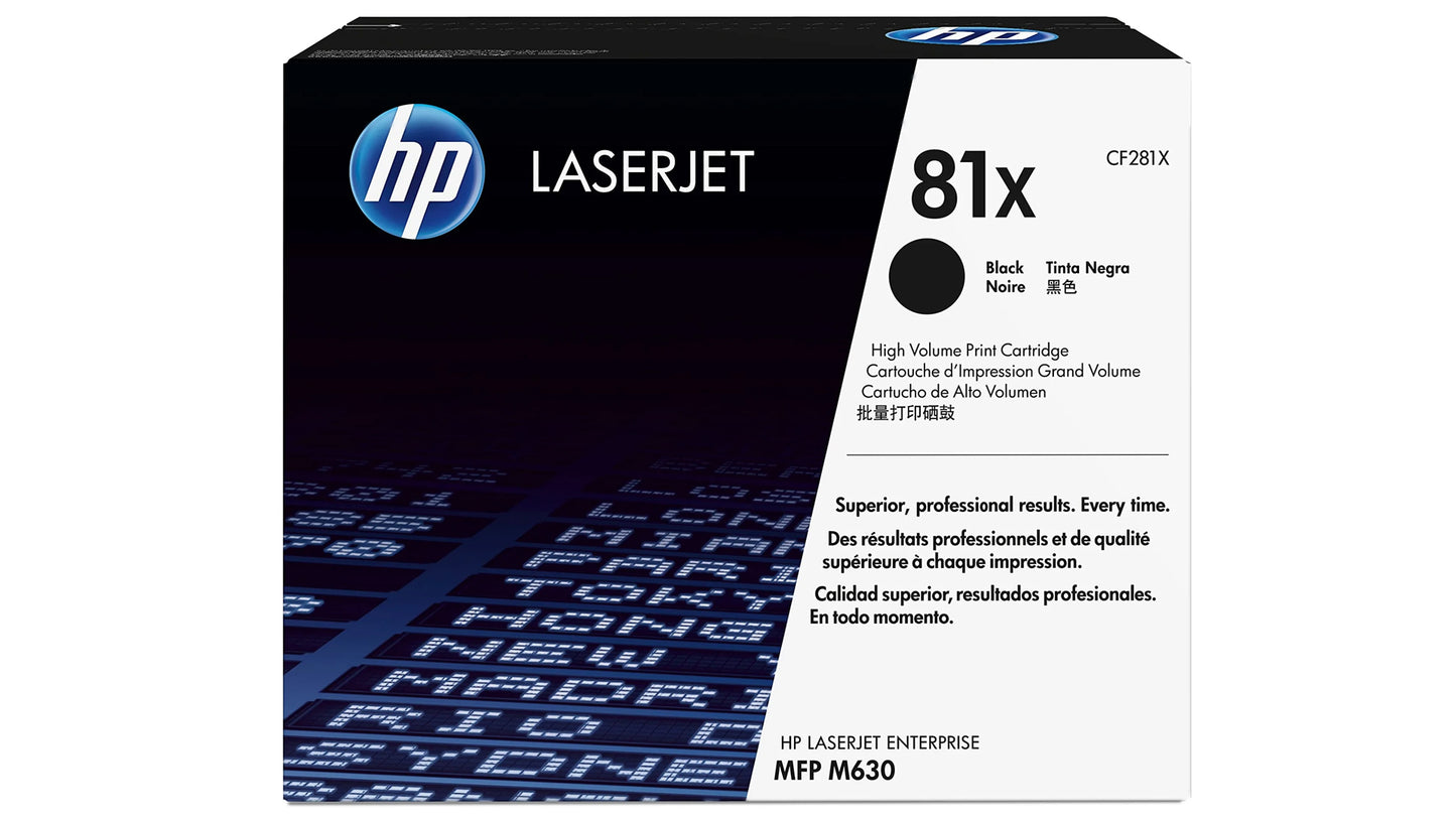 HP 81X High Yield Black LaserJet Toner Cartridge, CF281X