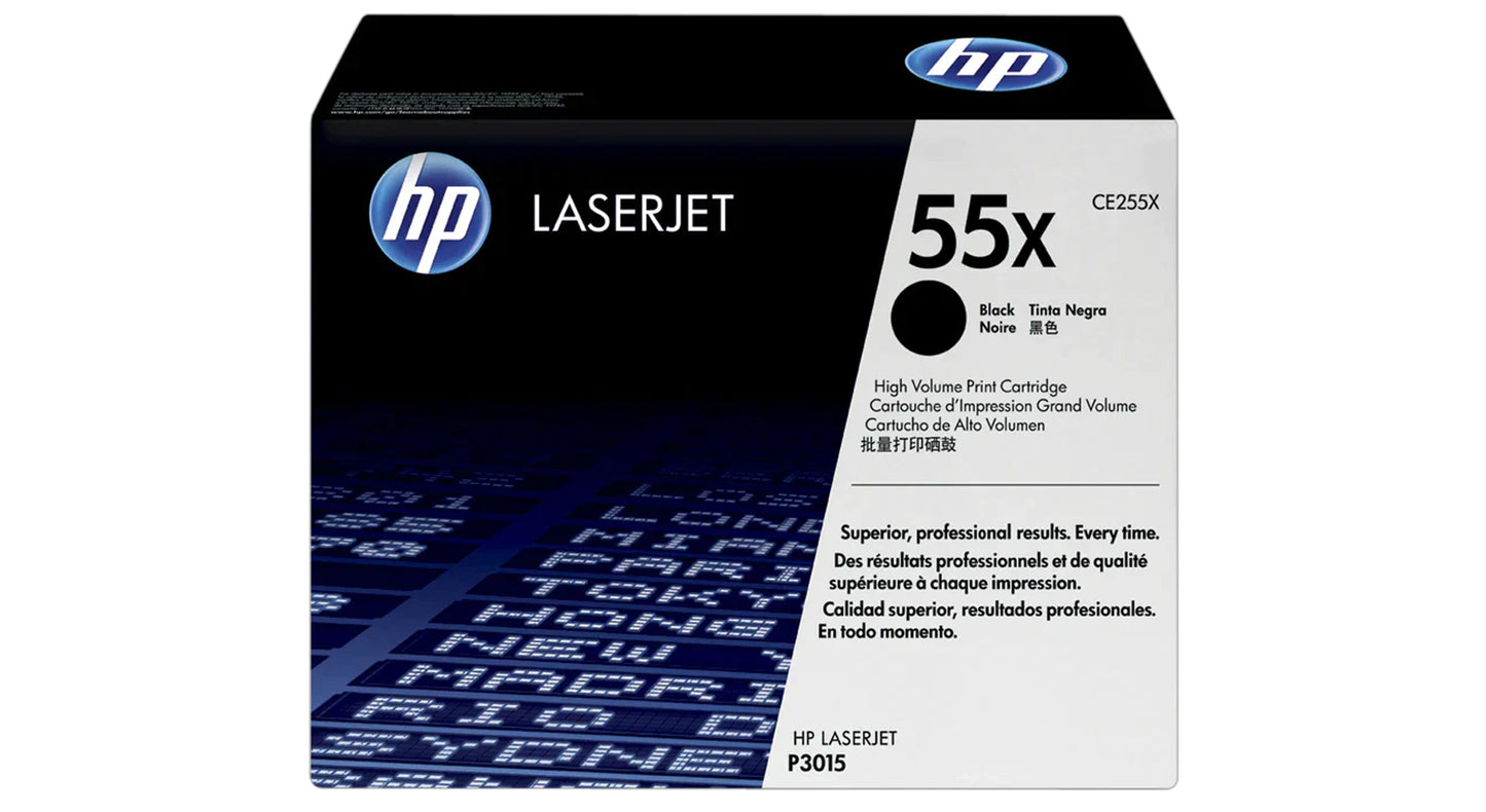 HP 55X High Yield Black LaserJet Toner Cartridge, CE255X