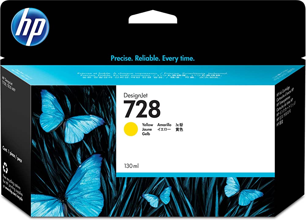 HP 728 300-ml (F9K15A) Yellow Genuine Ink Cartridge-0