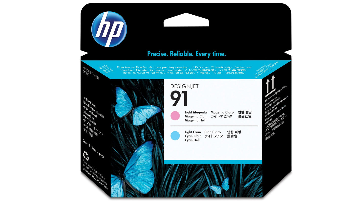 Original HP 91 (C9462A) Light Cyan and Light Magenta Printhead Cartridge