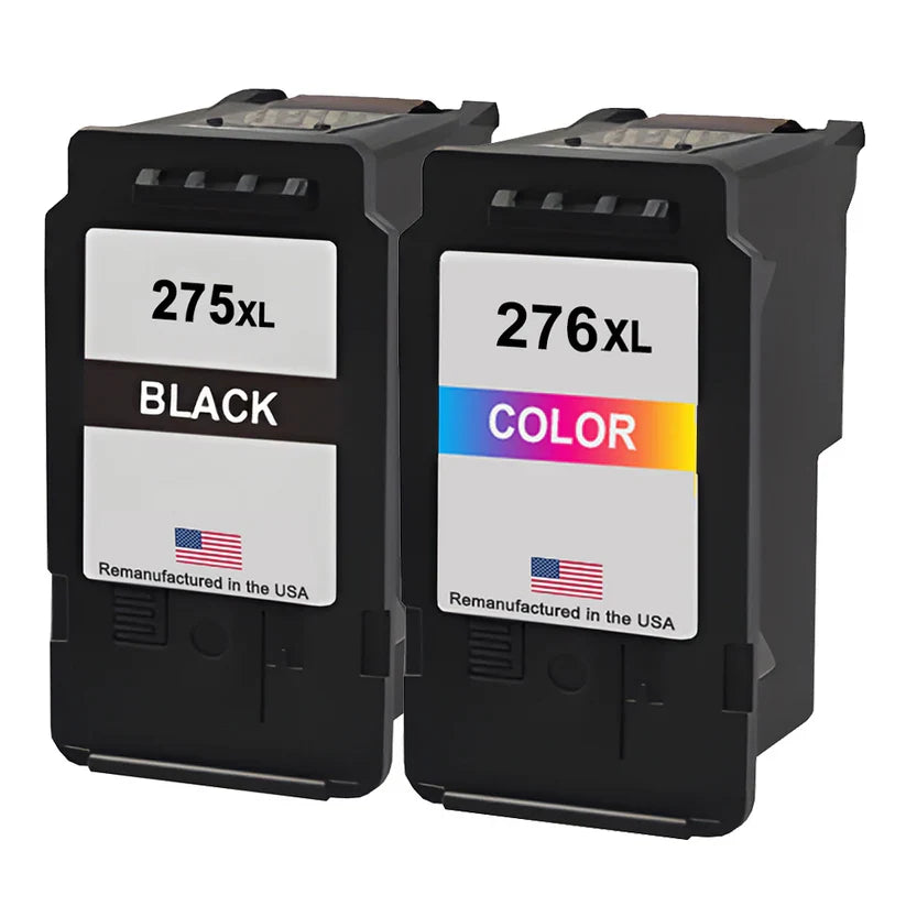 Compatible Replacement for Canon 275XL Black & 276XL Color — Remanufactured High-Yield Ink Cartridge 2-Pack