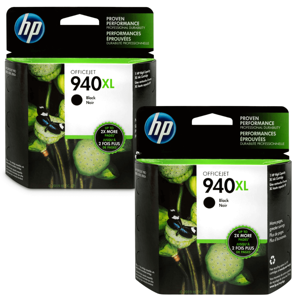 2 Pack HP 940XL (C4906AN) Black High Yield Ink Cartridge-0