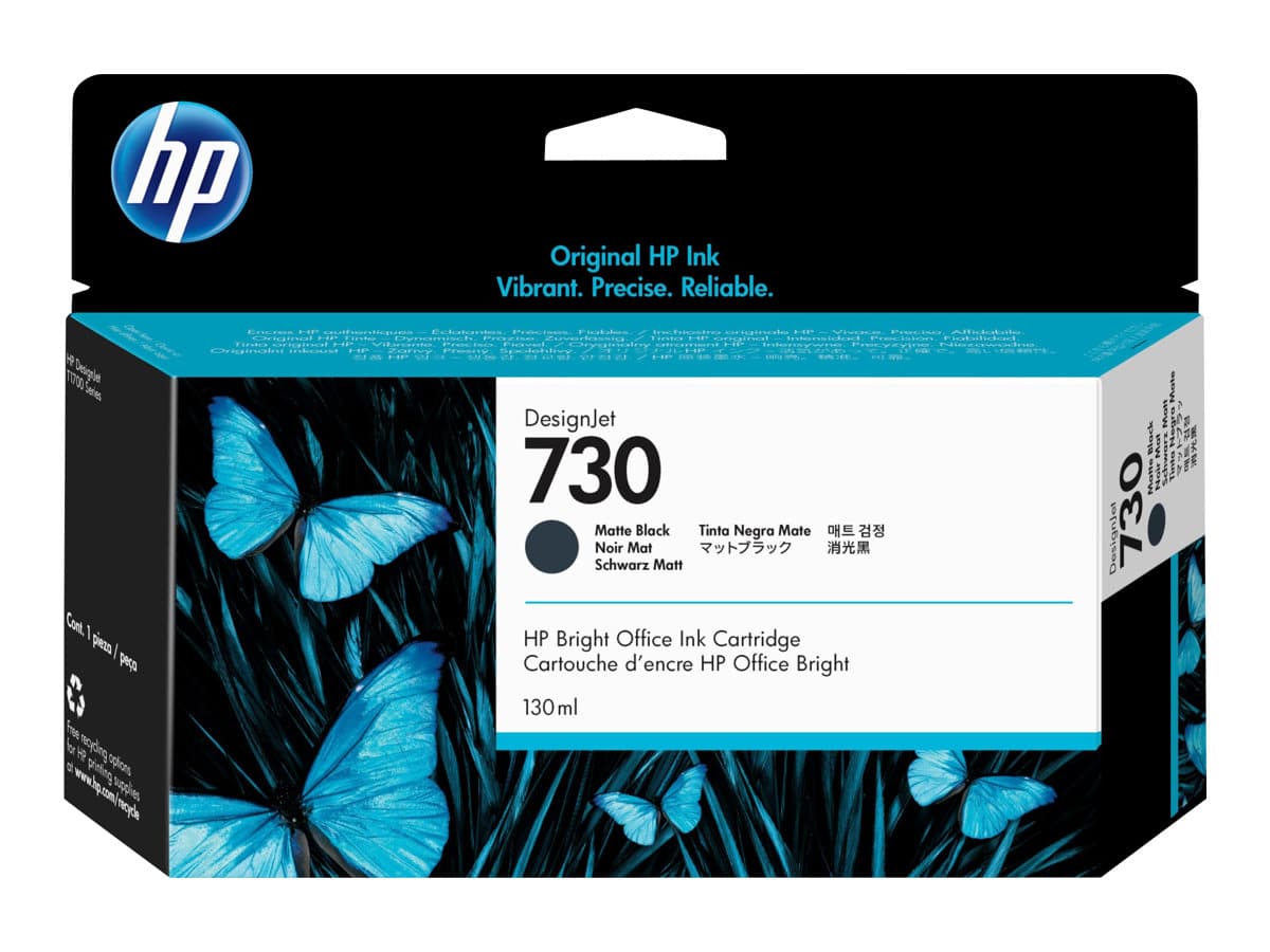 Original HP 730 130-ml (P2V65A) Matte Black Ink Cartridge-0