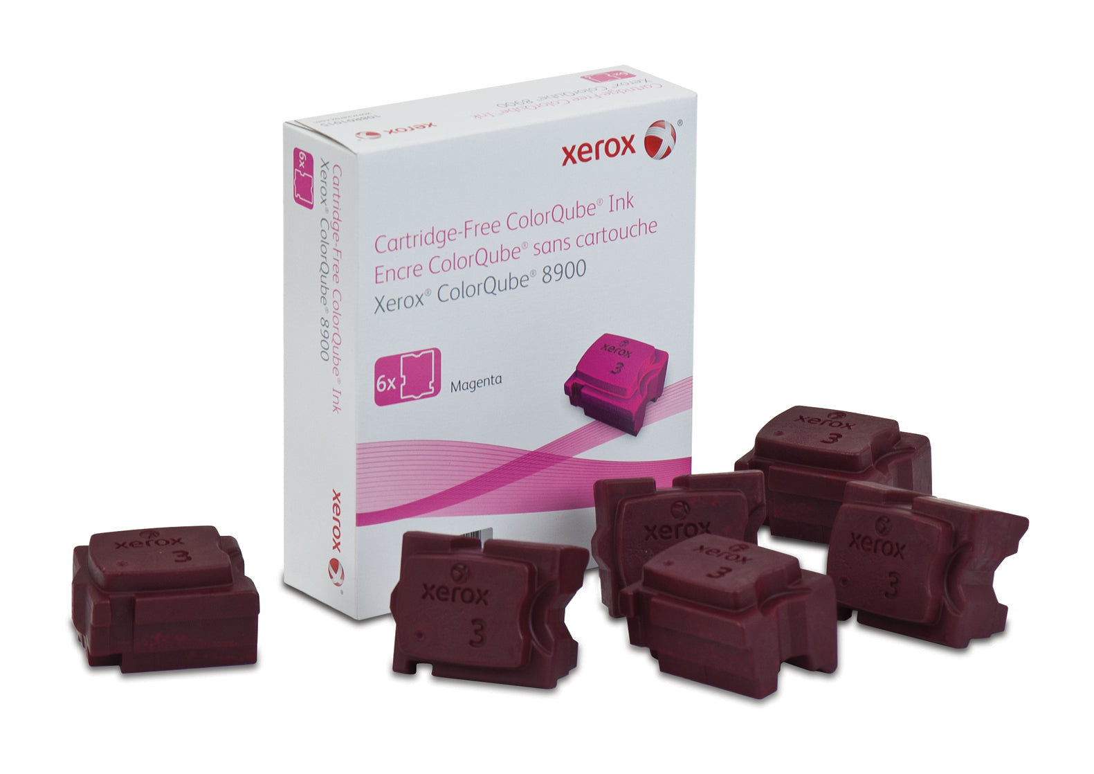 Genuine Xerox ColorQube Ink Magenta, ColorQube 8900 (6 Sticks), 108R01015-0