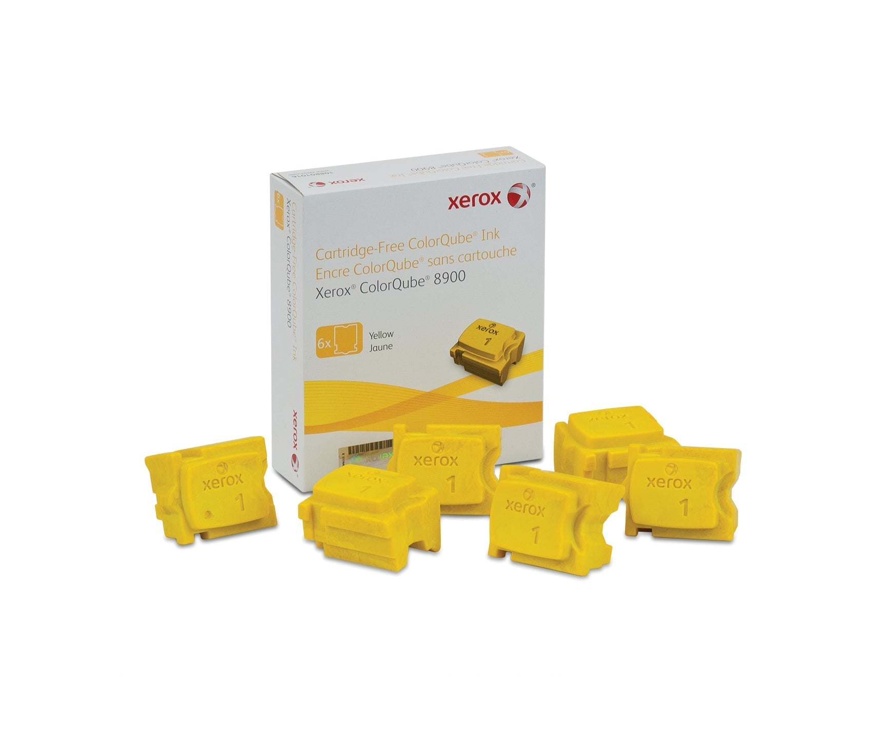 Genuine Xerox ColorQube Ink Yellow, ColorQube 8900 (6 Sticks), 108R01016-0