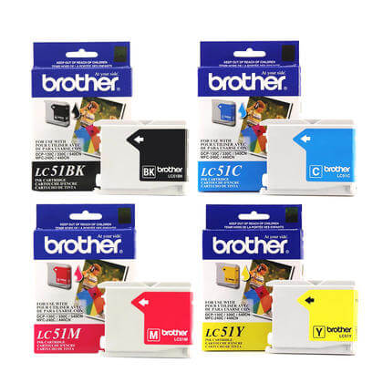 Brother LC51 Black, Cyan, Magenta & Yellow Ink Cartridge-0