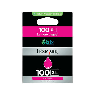 Original Lexmark 14N1070E 100XL Magenta Ink Cartridge-0