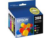 New Genuine Epson 288 Black, Cyan, Magenta & Yellow Ink Cartridges-0