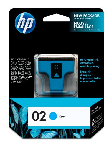 Genuine HP 02 (C8771WN) Cyan Ink Cartridge-0