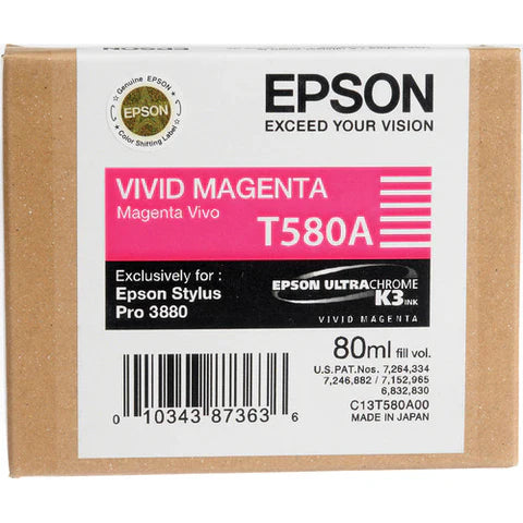 Original Epson T580A Vivid Magenta 80ml Ink Cartridge-0