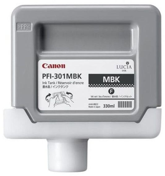 Canon PFI-301MBK Standard-Yield Matte Black Ink Cartridge, 1485B001AA-0