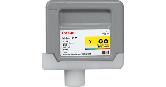 Canon PFI-301Y Standard-Yield Yellow Ink Cartridge, 1489B001AA-0