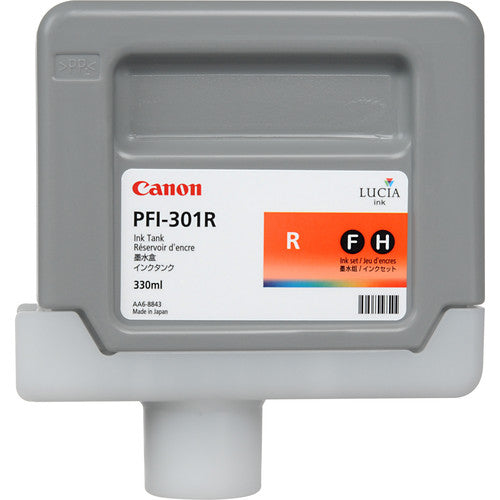 Canon PFI-301R Standard-Yield Red Ink Cartridge, 1492B001AA-0