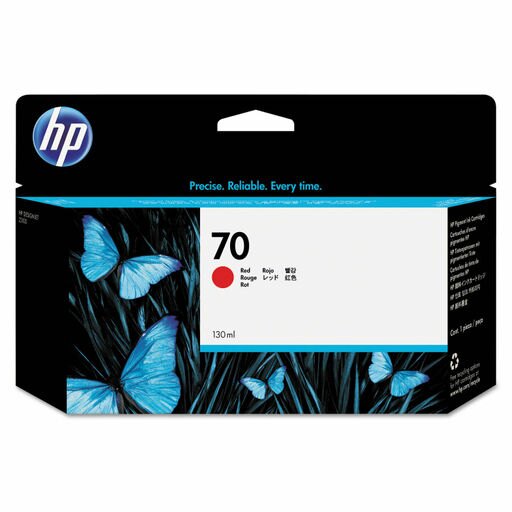 Original HP 70 130-ml (C9456A) Red Ink Cartridge-0