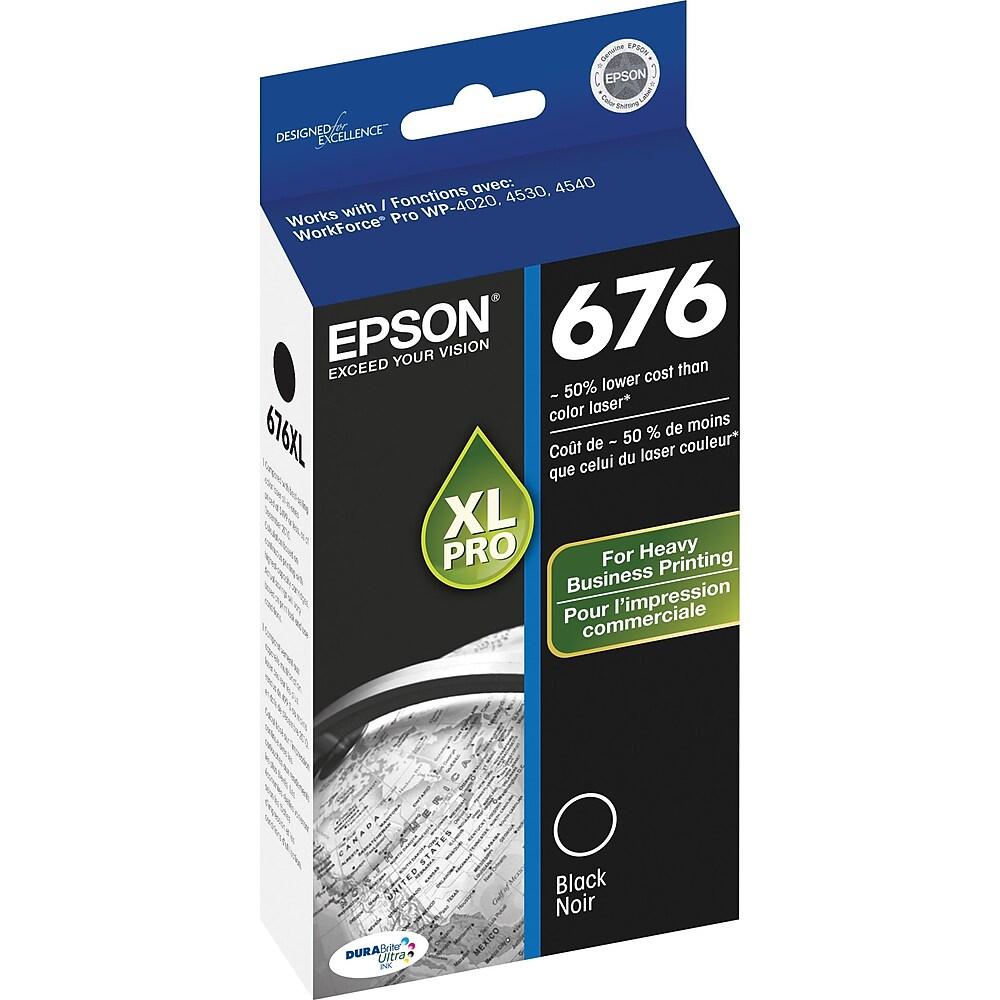 New Epson 676XL High Yield Black Ink Cartridge-0