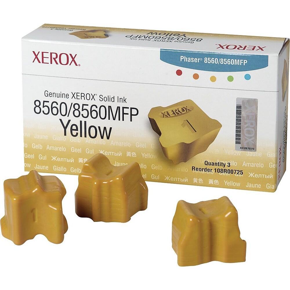 Genuine Xerox Phaser 8560 Yellow Solid Ink Pack (3 Sticks) 108R00725-0