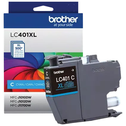 Genuine Brother LC401XL High Yield Cyan Ink Cartridge-0