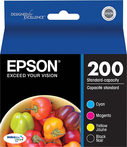 Genuine Epson 200 Black, Cyan, Magenta & Yellow Ink Cartridge-0