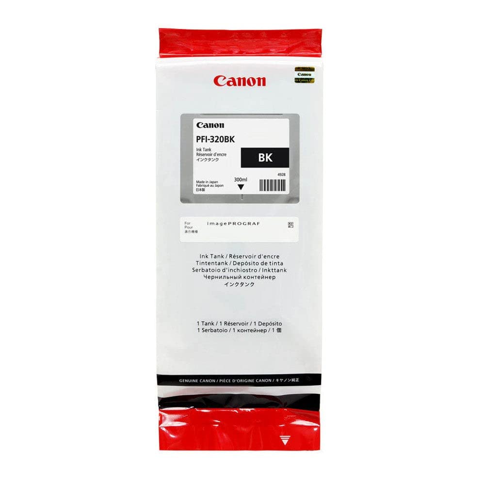 Canon PFI-320BK 300ml High-Yield Black Ink Cartridge, 2890C001-0