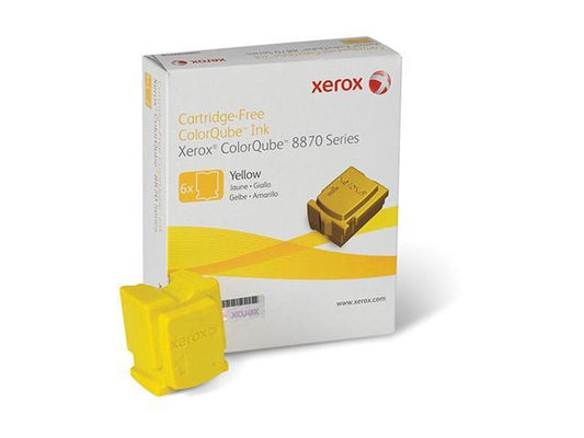 Genuine Xerox ColorQube 8870 / 8880 Yellow Solid Ink Pack (6 Sticks), 108R00952-0