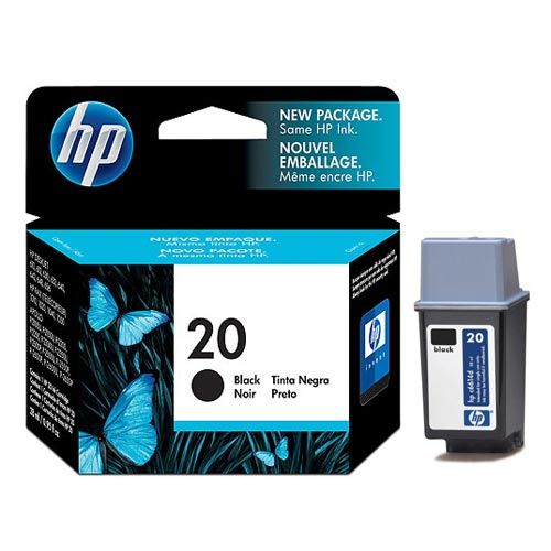 HP 20 Black Original Ink Cartridge, C6614DN-0