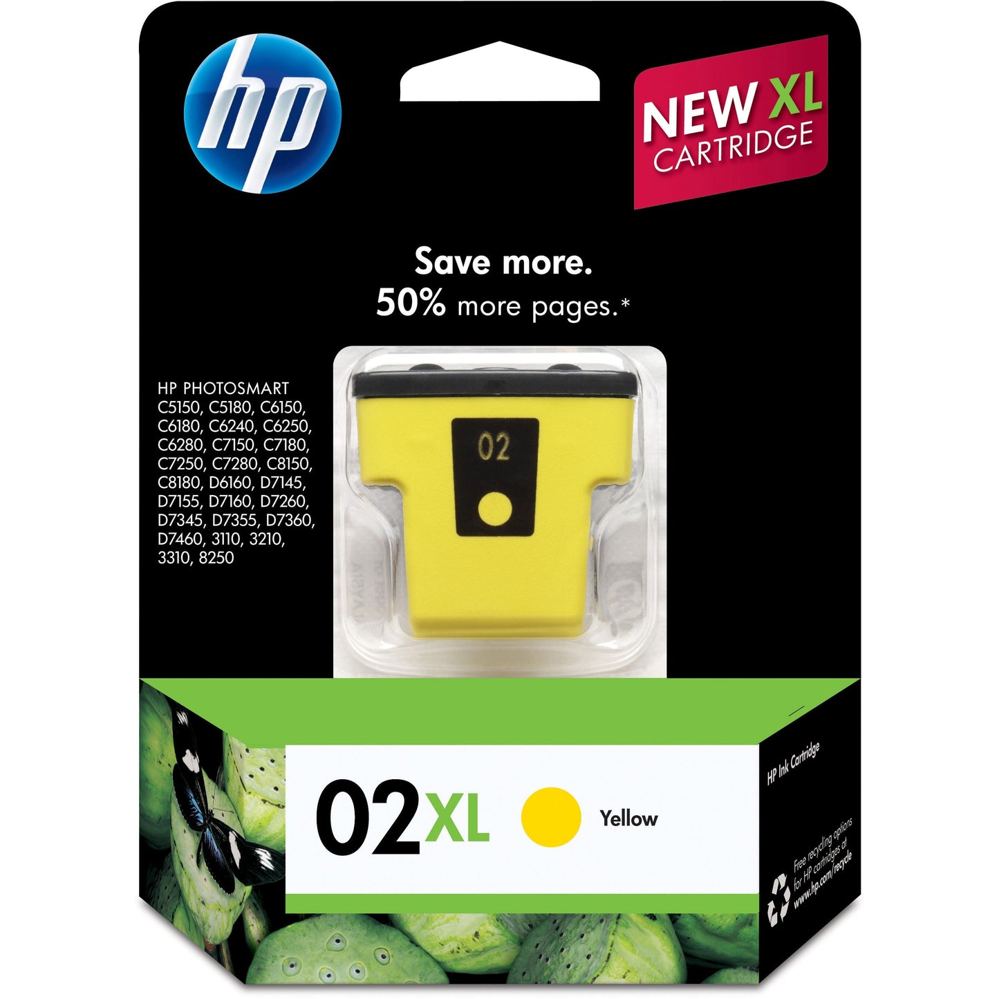 Genuine HP 02XL (C8732WN) Yellow Ink Cartridge-0