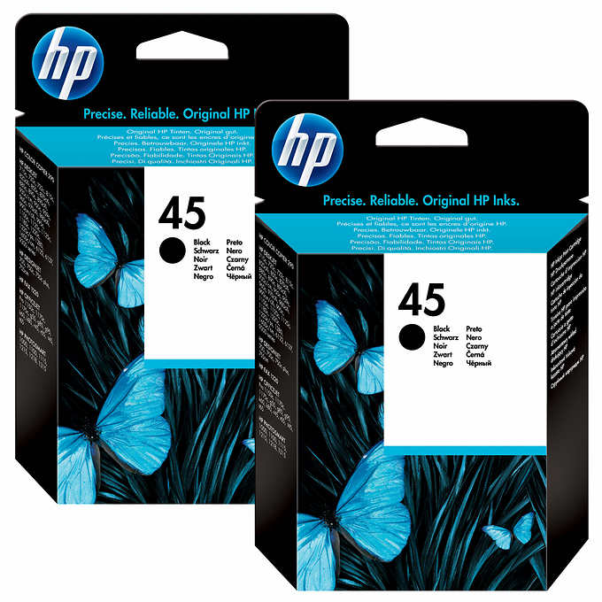 HP 45 (51645A) Black Ink Cartridges- 2 Pack-0