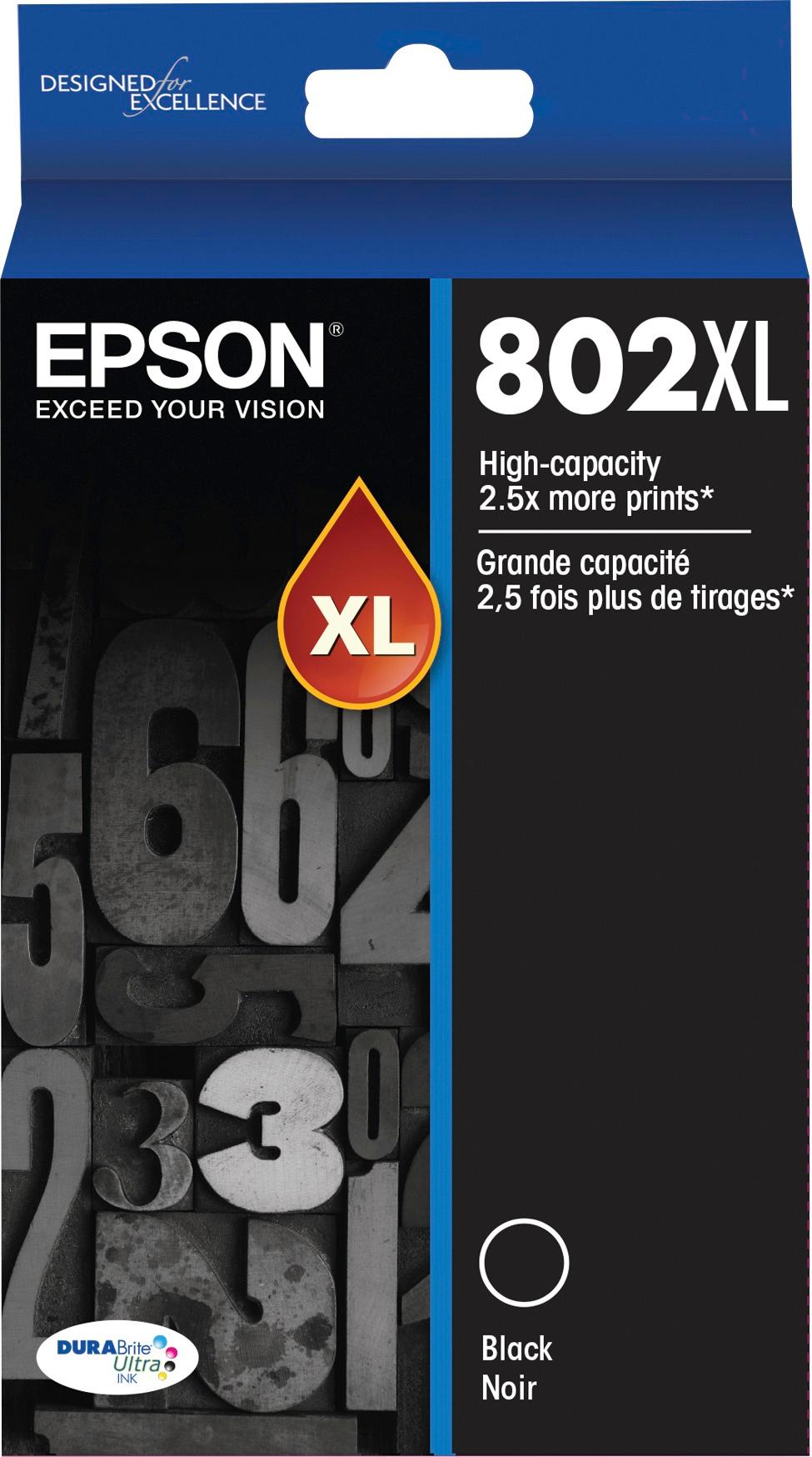 Original Epson 802XL Black High Yield Ink Cartridge-0