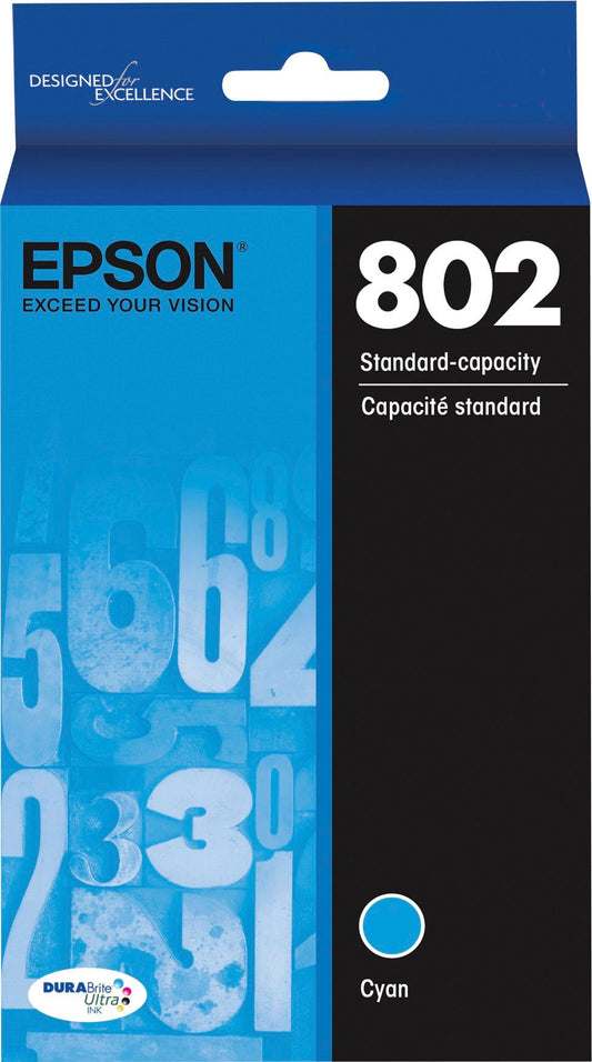 Original Epson 802 Cyan Standard Yield Ink Cartridge-0