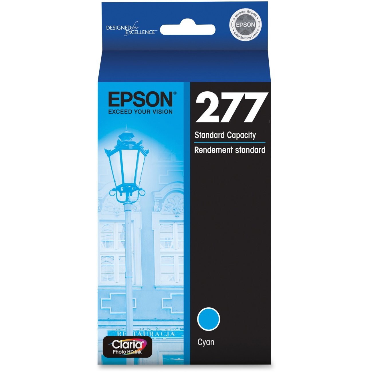 Epson 277 Standard-Yield Cyan Inkjet Cartridge, T277220-S-0