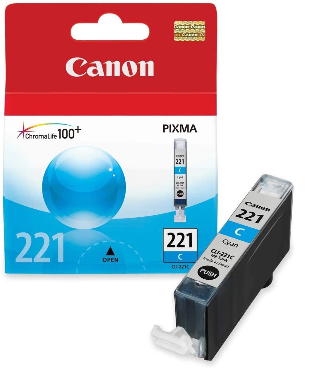 Original Canon CLI-221 Cyan Ink Cartridge-0