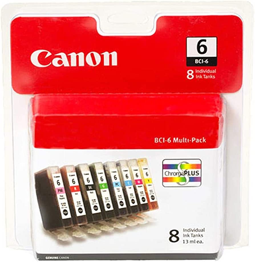 Canon BCI-6 Black and Color Ink Cartridge-8 Pack-0