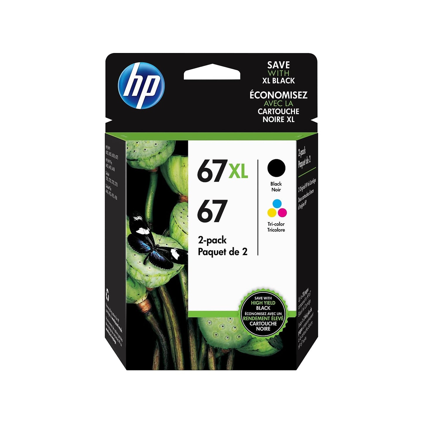 Original HP 67XL Black and 67 Color Ink Cartridge-2 Pack-0