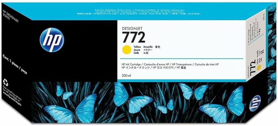 HP 772 300-ml Yellow DesignJet Ink Cartridge, CN630A-0