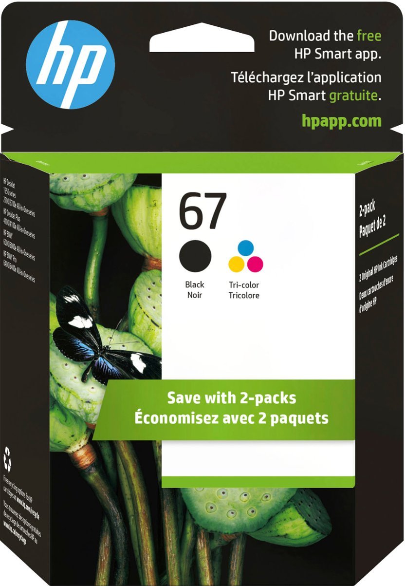 Original HP 67 Black and Color Ink Cartridge-2 Pack-0