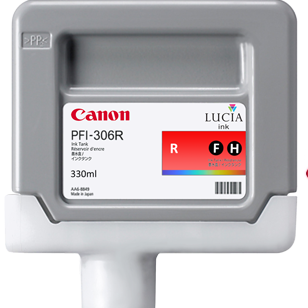 Canon PFI-306R Standard-Yield Red Ink Cartridge, 6663B001-0