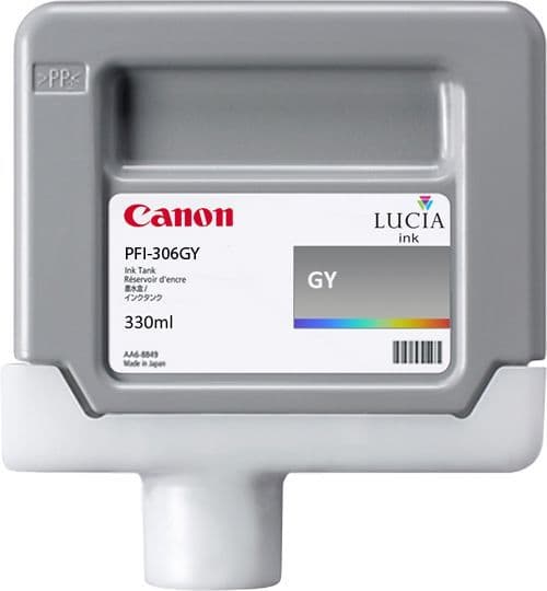 Canon PFI-306GY Standard-Yield Gray Ink Cartridge, 6666B001-0