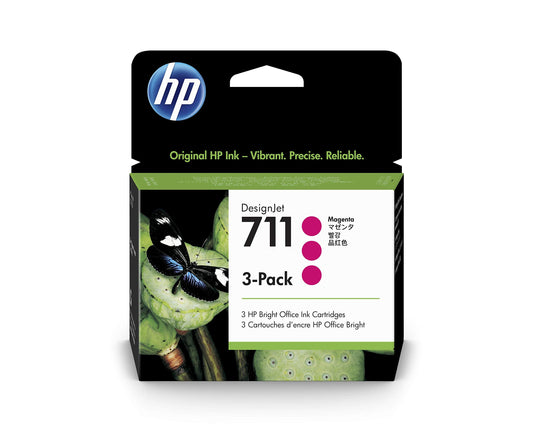 Original HP 711 Magenta (CZ135A) Ink Cartridge- Pack of 3-0