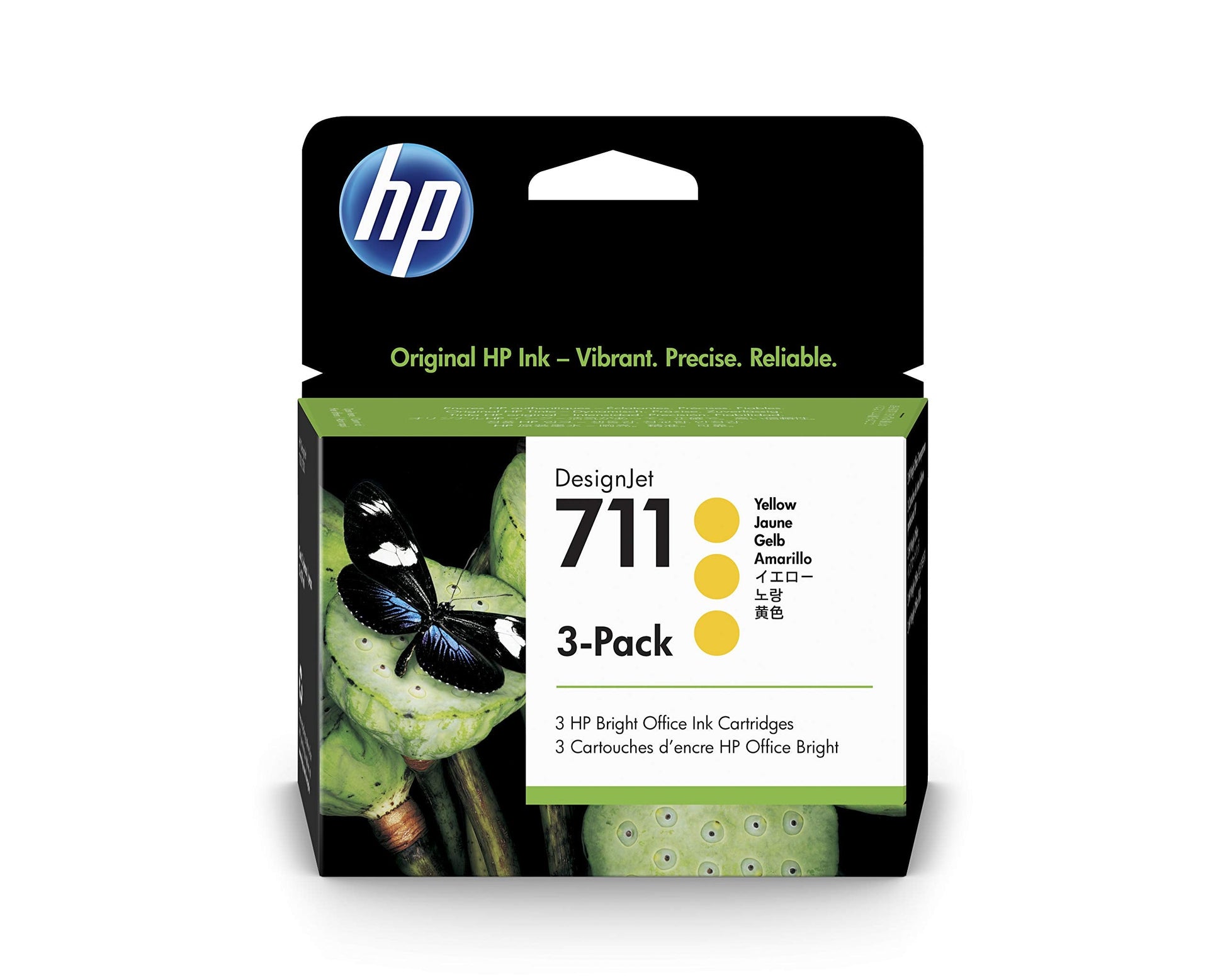 Original HP 711 Yellow (CZ136A) Ink Cartridge- Pack of 3-0