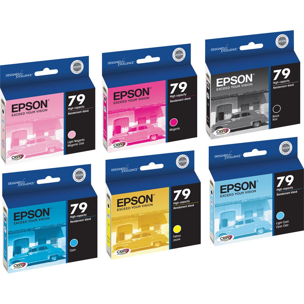 Original Epson 79 Black and Color (6 Pack) Ink Cartridges-0