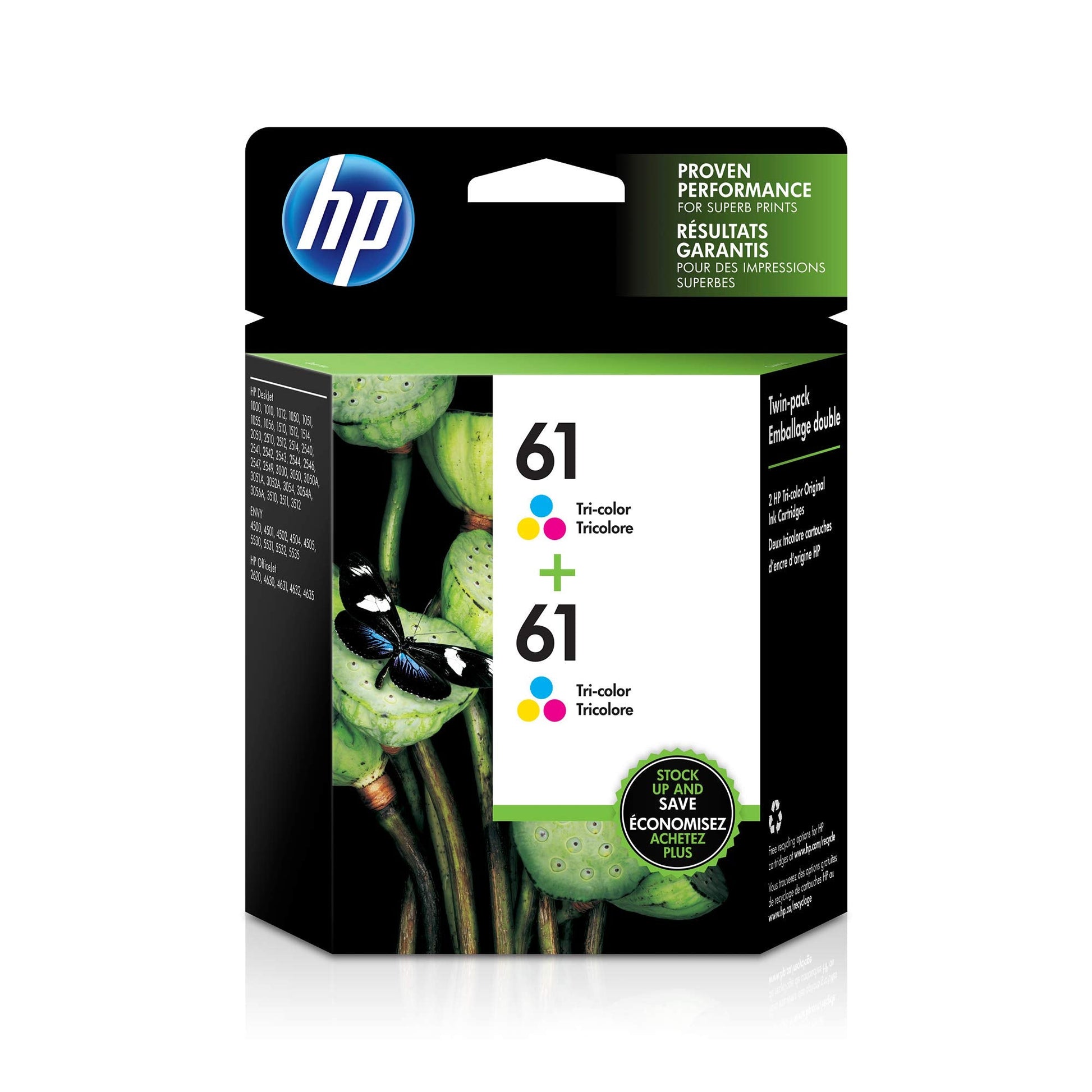 HP 61 (CH562WN) Tri-Color Ink Cartridge- 2 Pack-0