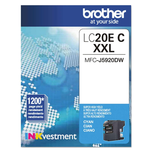 Brother LC20E Extra High Yield Cyan Ink Cartridge-0