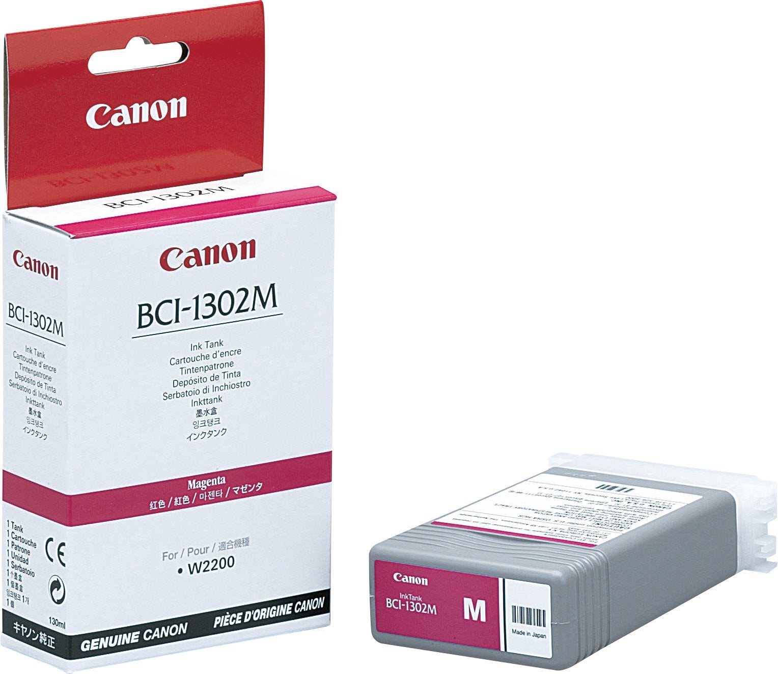 Original Canon BCI-1302M (BCI-1302) 130-ml Magenta Inkjet Cartridge-0