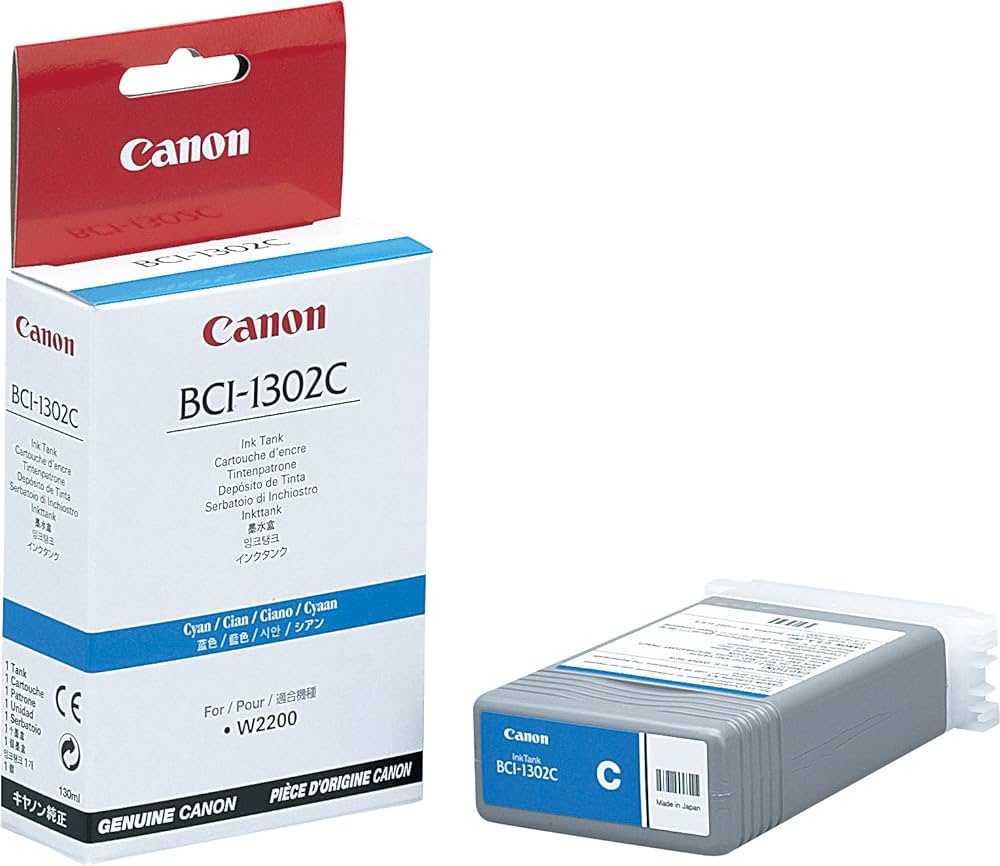 Original Canon BCI-1302C (BCI-1302) 130-ml Cyan Inkjet Cartridge-0