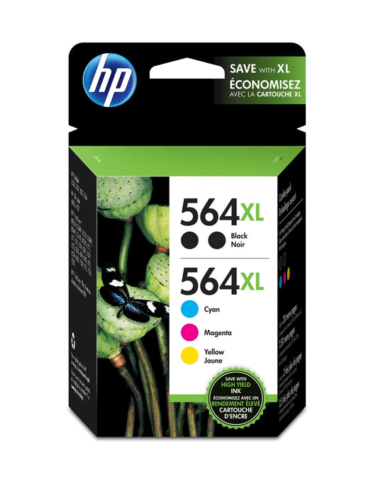 HP 564XL 2 Black and Color Ink Cartridges-5pack-0