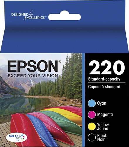 Epson 220 4-Pack Ink Cartridges- Black/Cyan/Magenta/Yellow-0