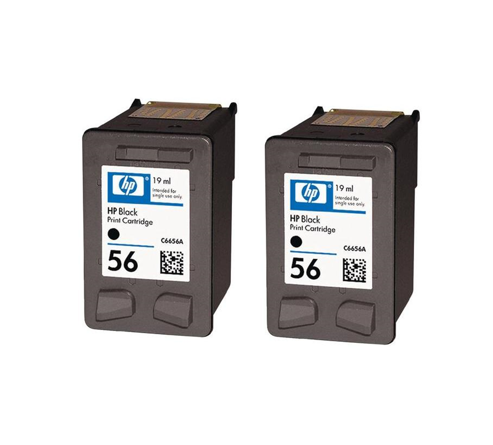 Genuine HP 56 (C6656AN) Black 2PK Ink Cartridges-1