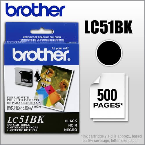 Brother LC51BK Black Ink Cartridge-0